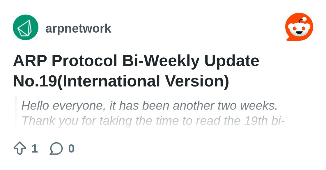 arp_network's tweet card. Explore this post and more from the arpnetwork community