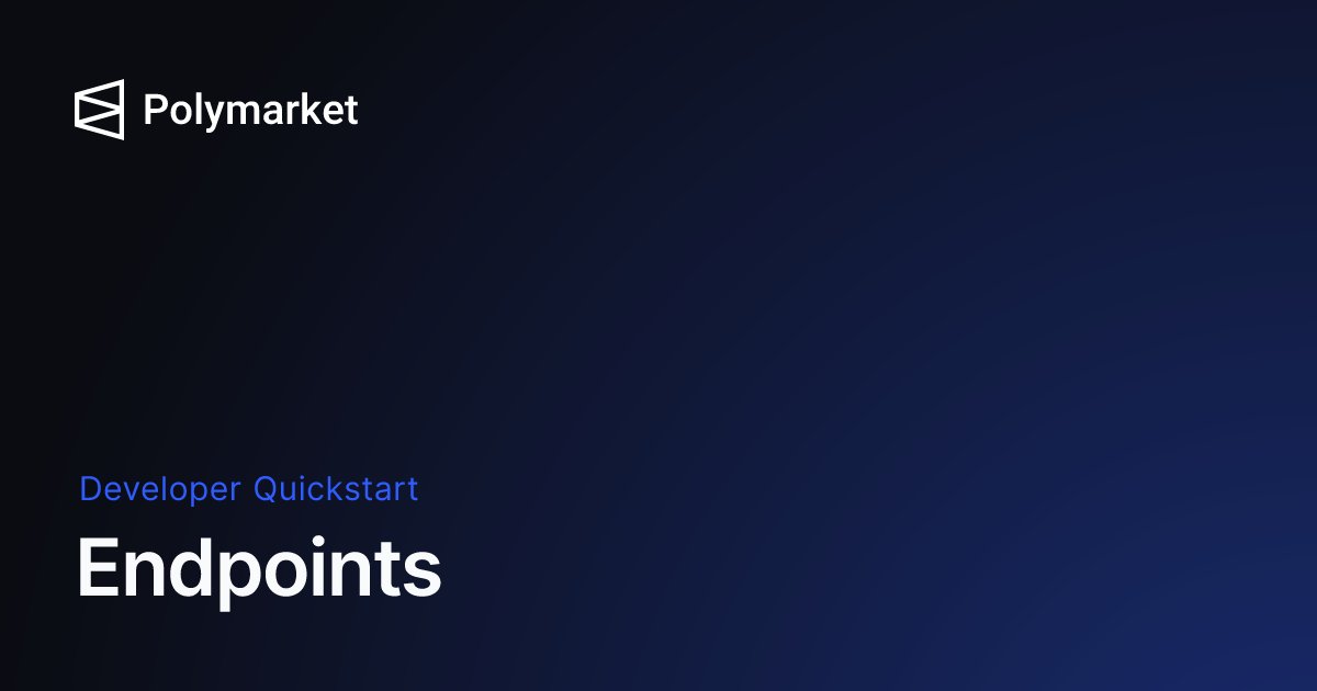 primo_data's tweet card. Endpoints - Polymarket Documentation