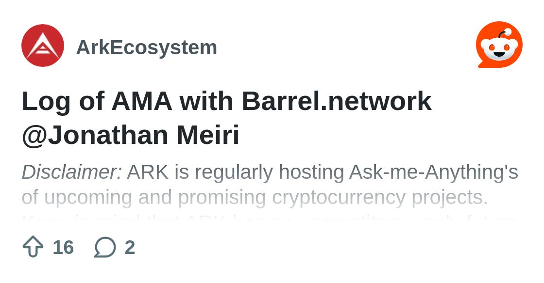 BarrelProtocol's tweet card. Explore this post and more from the ArkEcosystem community