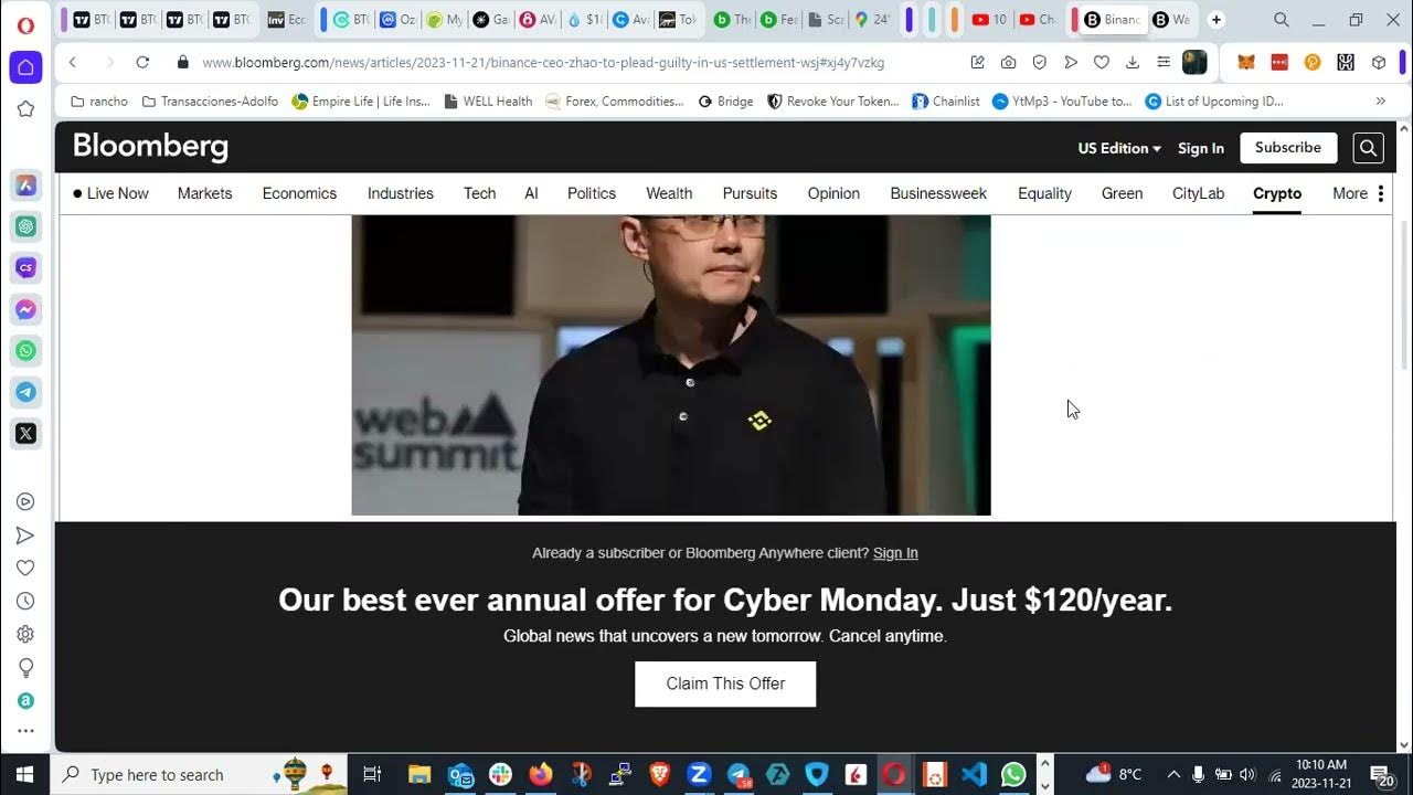 CryptoGrupo's tweet card. CZ Renuncia de Binance - Regresamos al mercado Bajista?? #bitcoin...