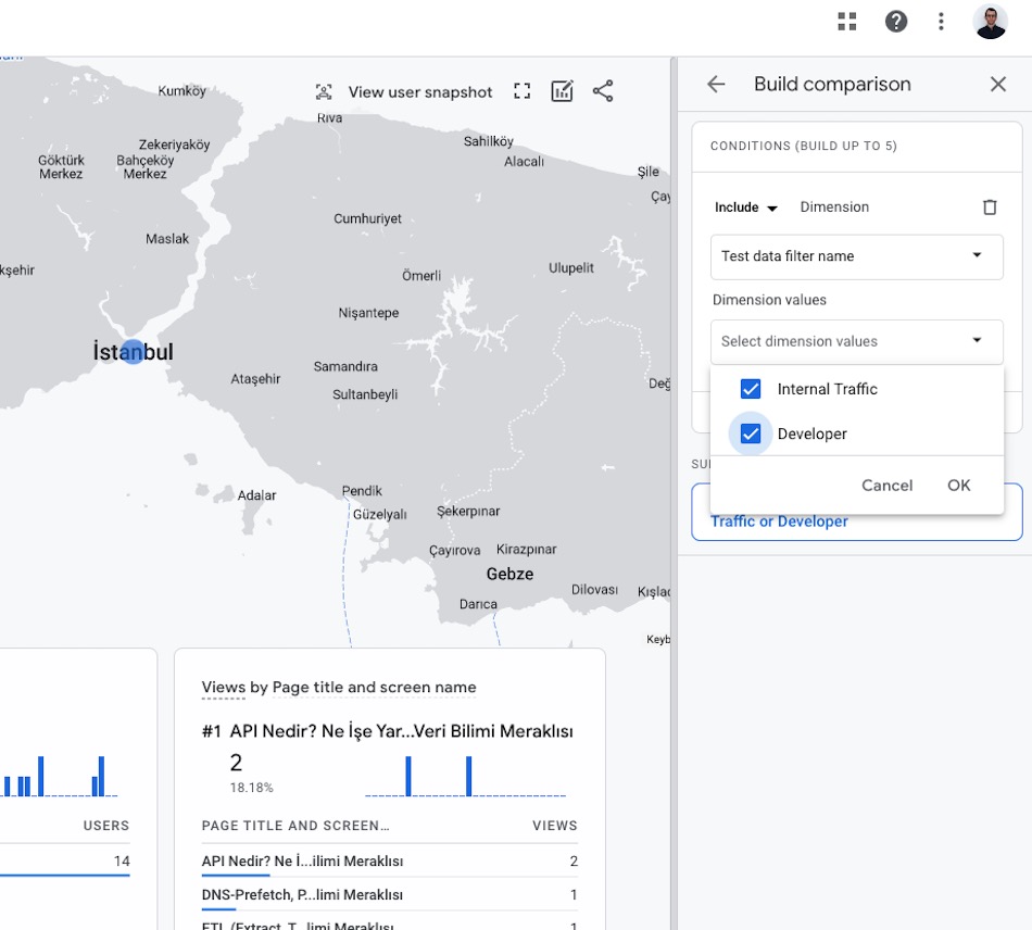 ceaksan's tweet card. GA4 bize Data Filters adı altında, mülk düzeyinde Internal Traffic ve Developer Traffic filtre tipleri aracılığı ile gerçekleşen trafiği fil