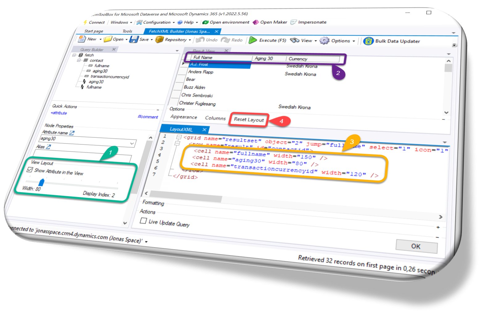 rappen's tweet card. Why work with Layout in FetchXML Builder? Because we can now. It’s easier to do it, it’s possible with extremely complex queries. All in one place.