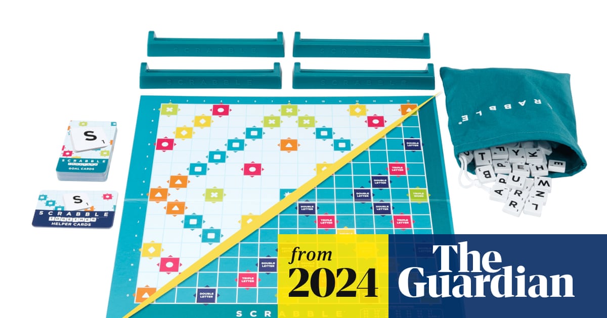 guardiannews's tweet card. Double-sided board features ‘more inclusive’ Scrabble Together version for those intimidated by classic word game