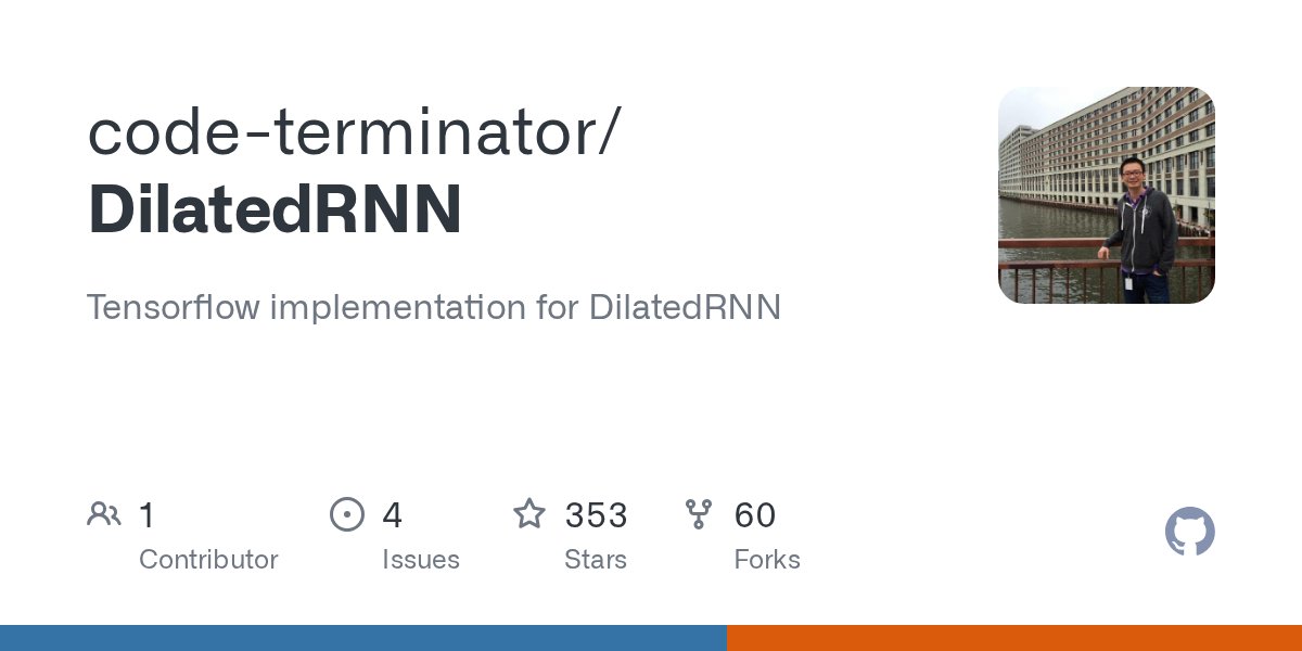 JekiCode's tweet card. Tensorflow implementation for DilatedRNN. Contribute to code-terminator/DilatedRNN development by creating an account on GitHub.