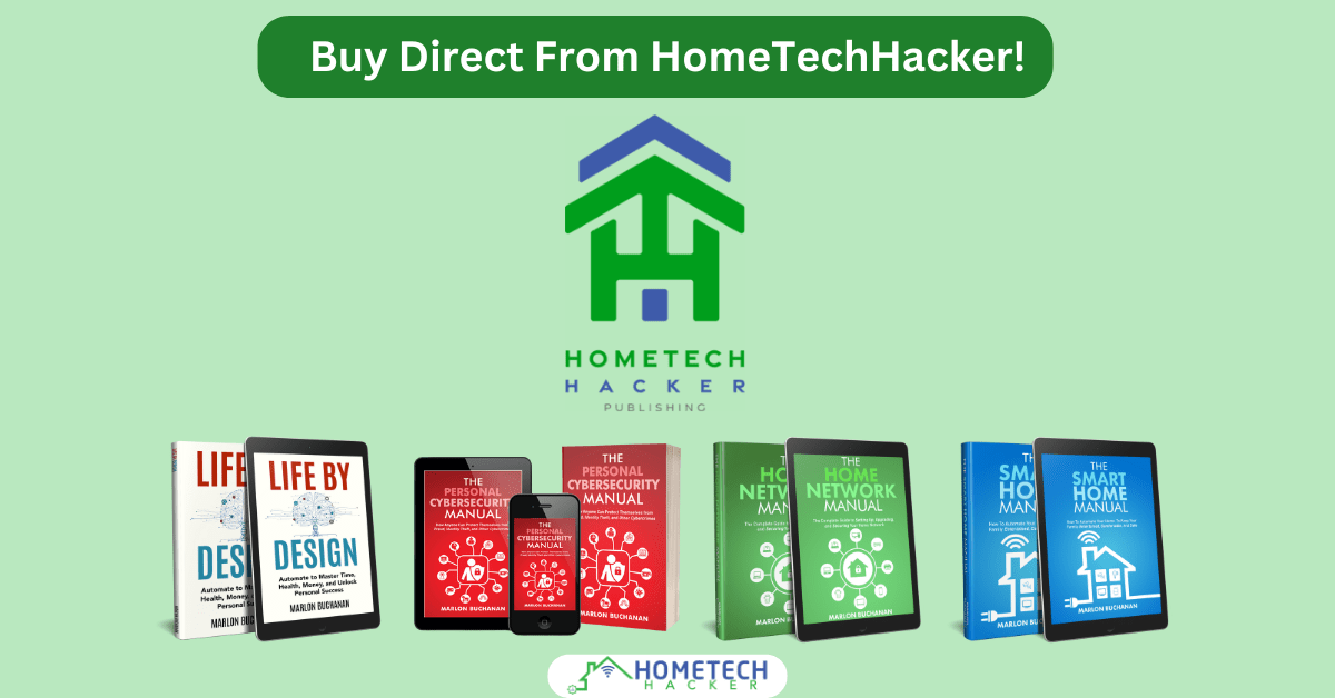 HomeTechHacker's tweet card. Shop tech and productivity books by Marlon Buchanan—ebooks, audiobooks, and bundles on smart homes, cybersecurity, and more.