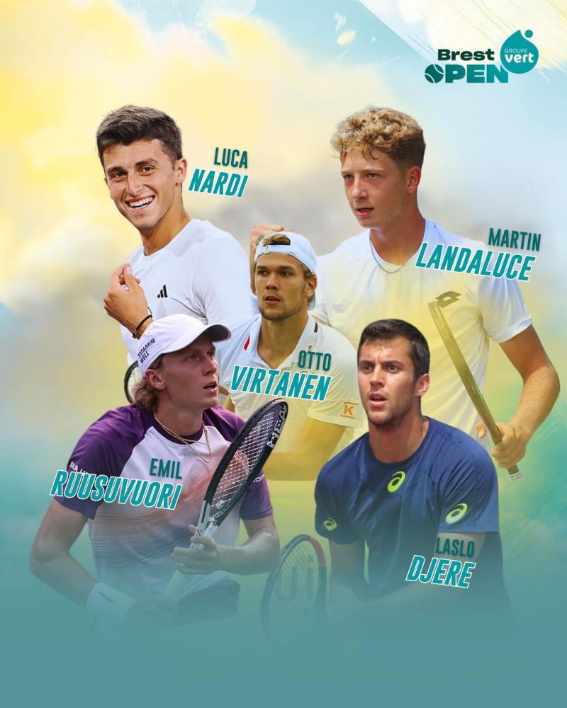 matthieulegall's tweet card. LES 21 PREMIERS NOMS 🤩 Ça y est, on connait la première partie du plateau sportif du Brest Open Groupe Vert 2025 ! 👉 Deux Top 100 : le Serbe Laslo DJERE, vainqueur cette année de l’ATP250 de...