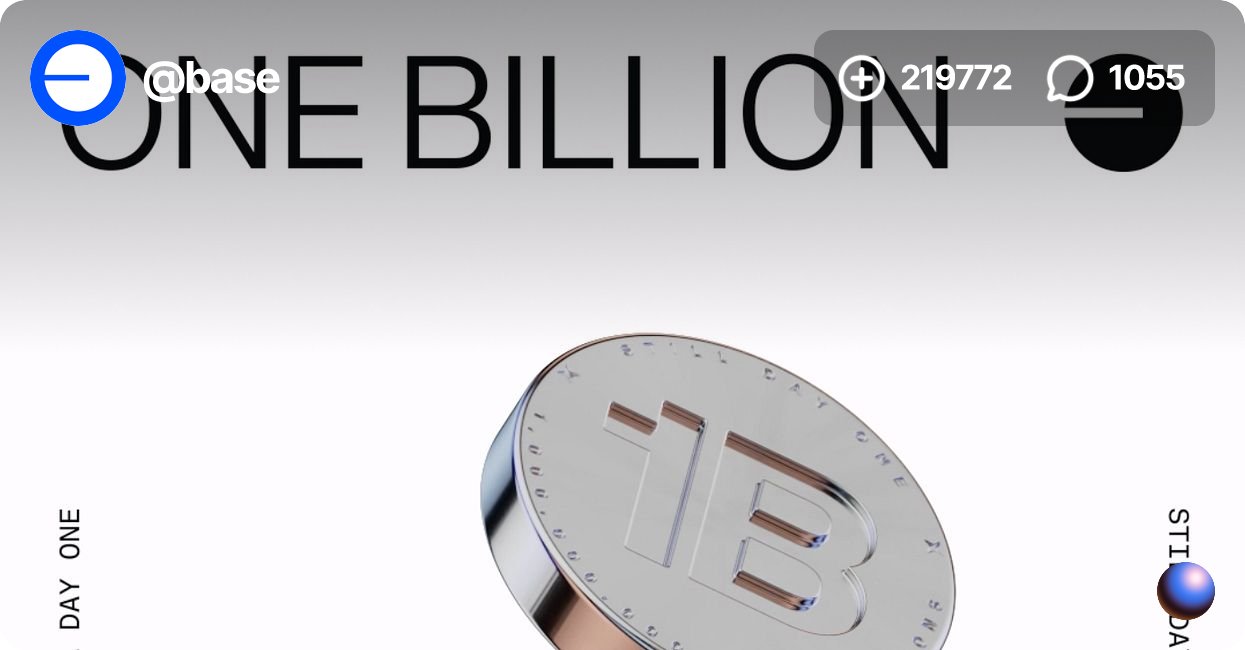 eda_crypto's tweet card. One billion transactions, but it's still day one Thank you for being based