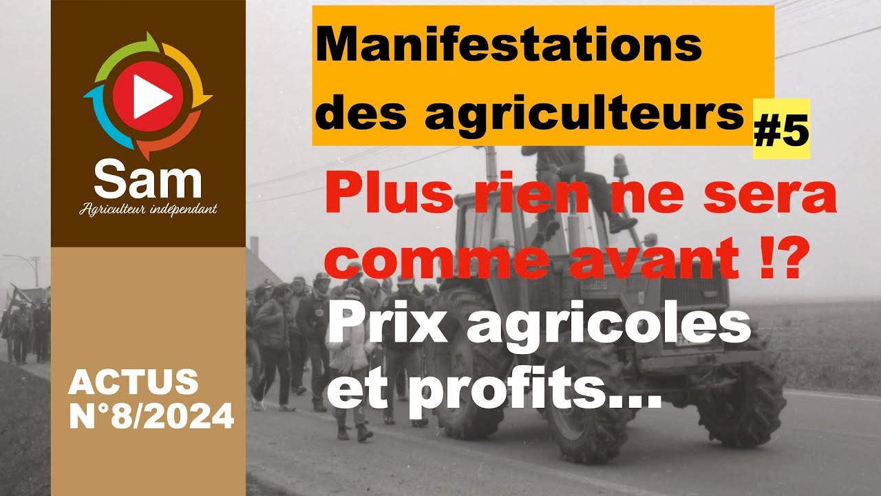 Samagriculteur's tweet card. Manifestations agricoles #5 Réalités dans les convois.Profits records...