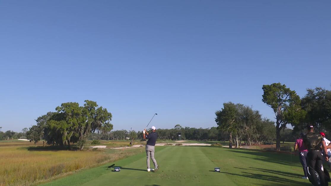 canalgolf's tweet card. In the final round of the 2025 The RSM Classic, Sam Stevens makes a hole-in-one on the par-3 third hole.