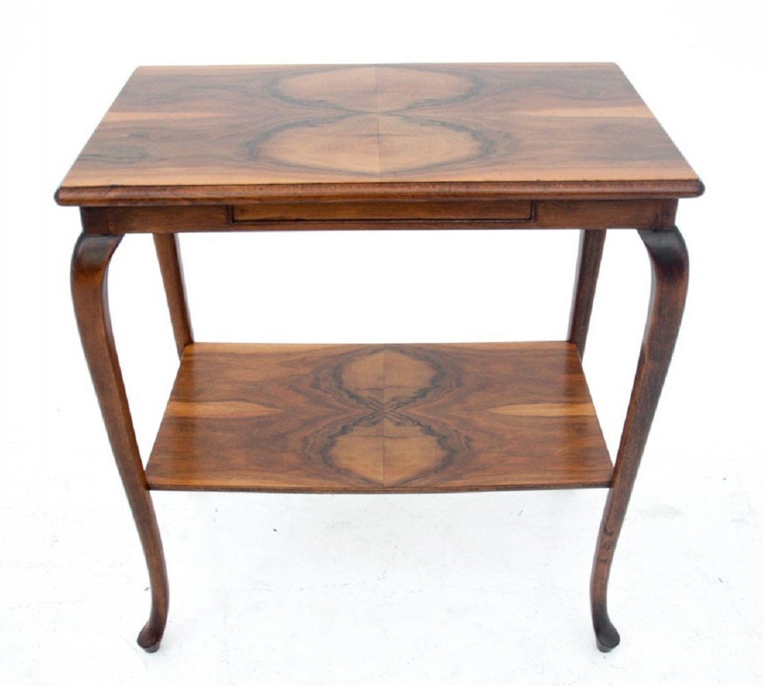 vntg_design's tweet card. For sale: Art Deco walnut table, Poland 1960s | #191675