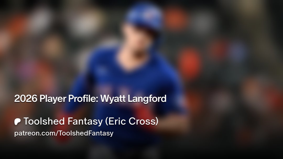 EricCrossMLB's tweet card. Get more from Toolshed Fantasy (Eric Cross) on Patreon