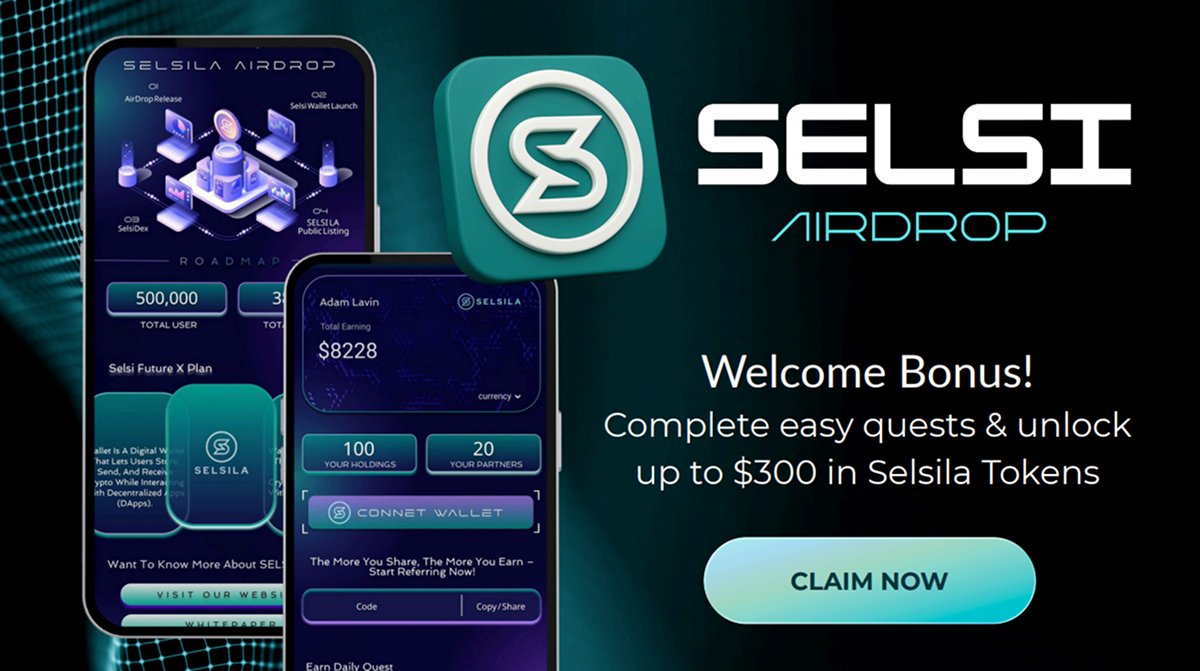 AuroraSapph's tweet card. Earn tokens by joining Selsi's fairlaunch airdrop. Smarter DeFi trading starts here.