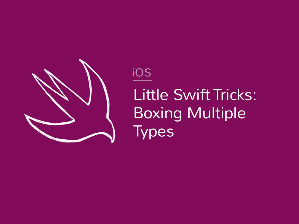 bitemobileapps's tweet card. In Swift, every object reference must declare its type. But what if you need to say it can be two types? There's a cool Swift trick for that.