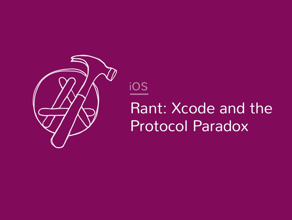 bitemobileapps's tweet card. It's a paradox. Good programming practice says: Use protocols. Xcode says: If you do, I can't tell you the call chain.