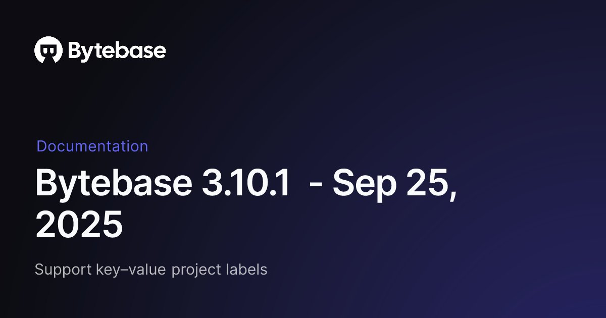 Bytebase's tweet card. Support key–value project labels