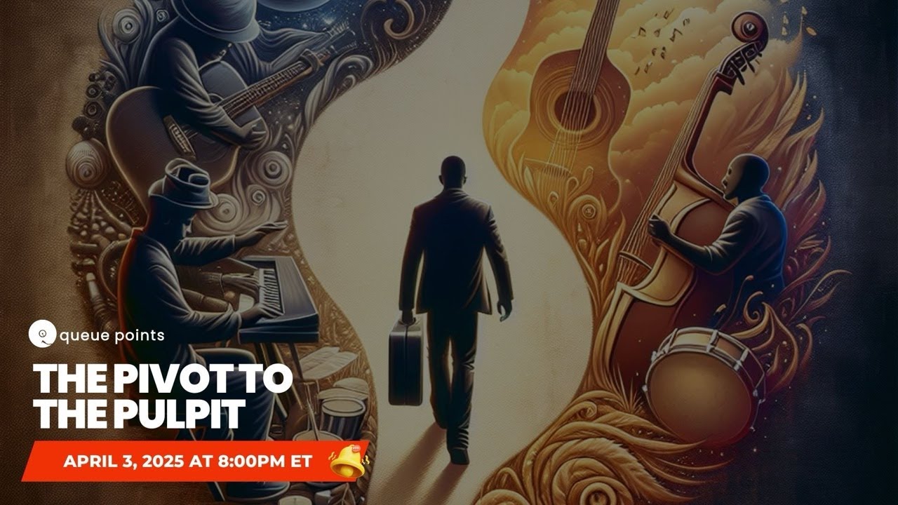 queuepointspod's tweet card. The Pivot To the Pulpit