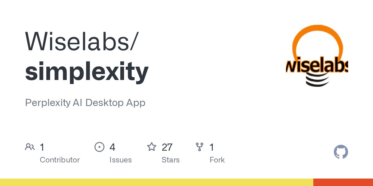 CodingFreedom's tweet card. Perplexity AI Desktop App. Contribute to Wiselabs/simplexity development by creating an account on GitHub.