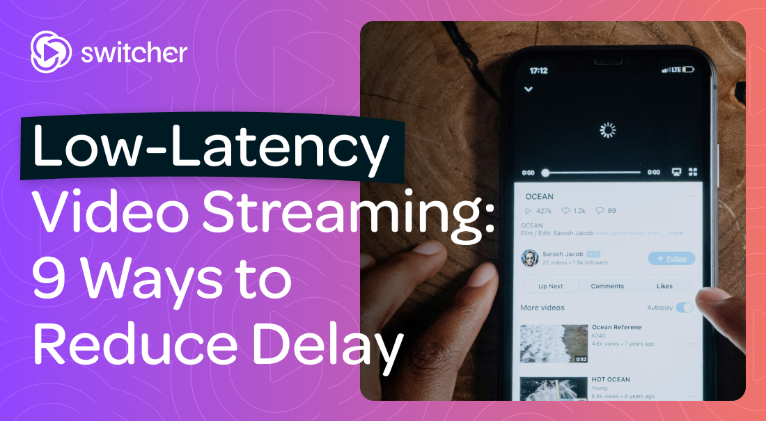 SwitcherStudio's tweet card. Learn how low-latency video streaming reduces delay and keeps your live video smooth, plus 9 simple tips to speed up your broadcasts.
