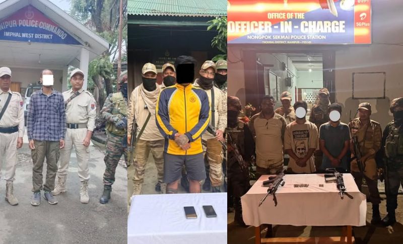 NENowNews's tweet card. Central and Manipur state security forces arrested four insurgents two each from the banned KCP-PWG) and the PREPAK on Tuesday.