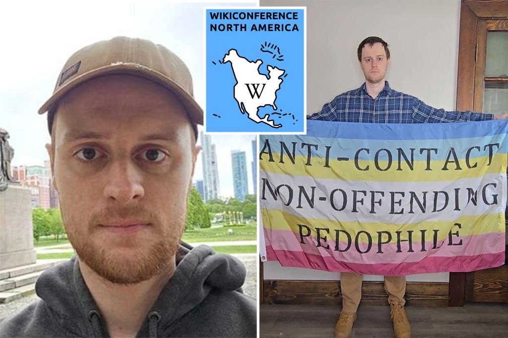 MustReadNewz's tweet card. Connor Weston had a multi-colored banner draped over his shoulders and a sign around his neck with the words “ANTI-CONTACT NON-OFFENDING PEDOPHILE.”