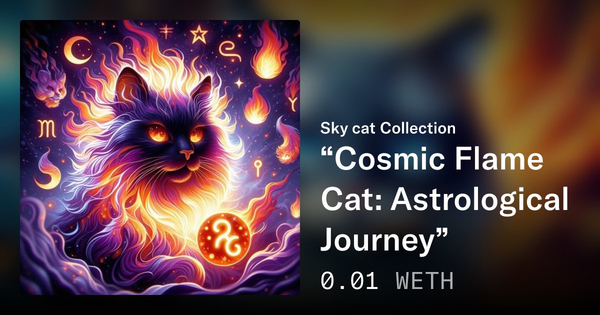 seyranft's tweet card. Sky cat collection This collection includes unique and fascinating NFT cats inspired by mythology. Each NFT reflects the courage and grace of heroic cats from ancient stories. These digital artworks...
