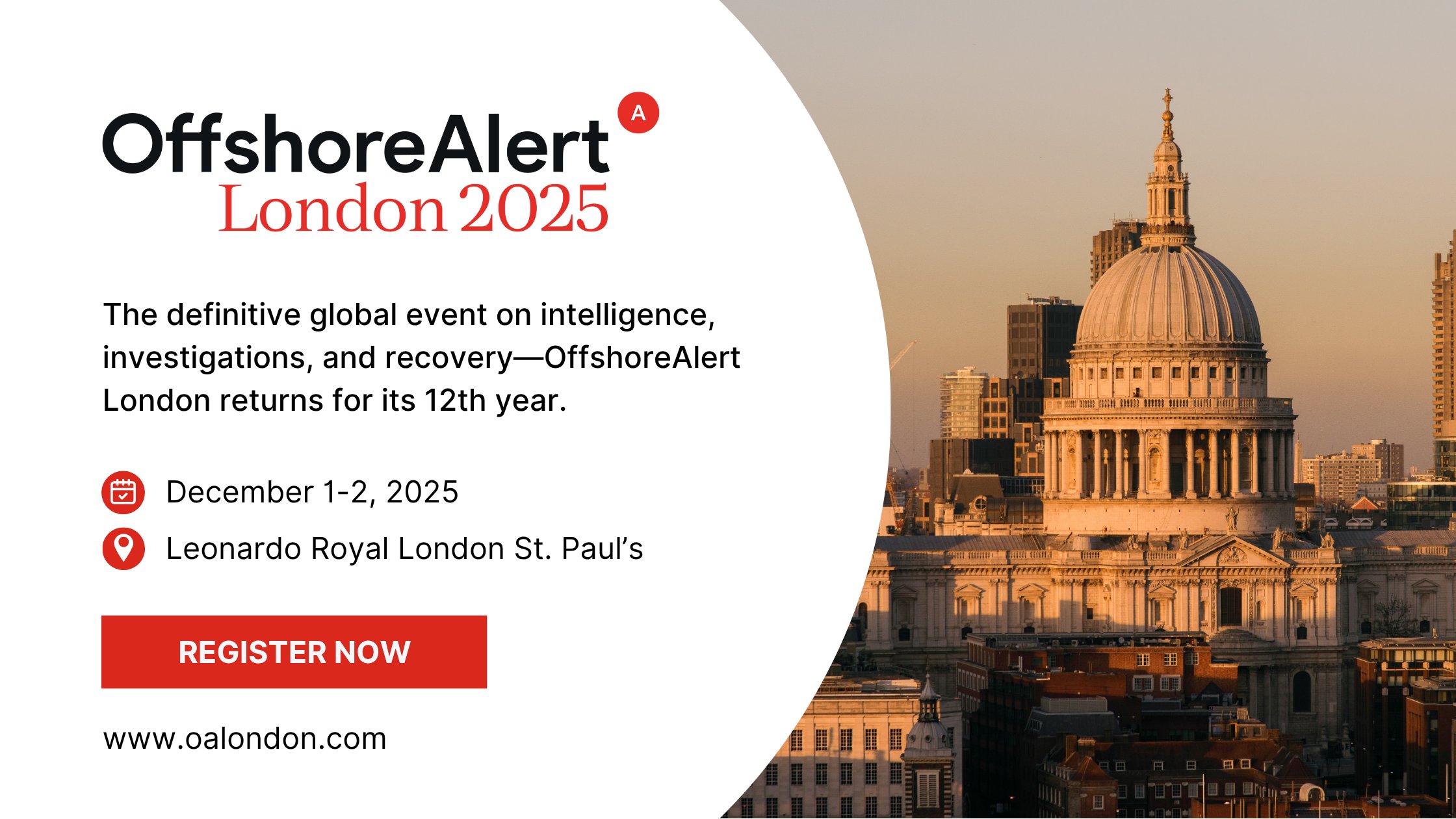 G37Chambers's tweet card. The definitive global event on intelligence, investigations, and recovery—OffshoreAlert London returns for its 12th year, Dec 1–2, 2025. Connect with high-level professionals by day, then entertain...