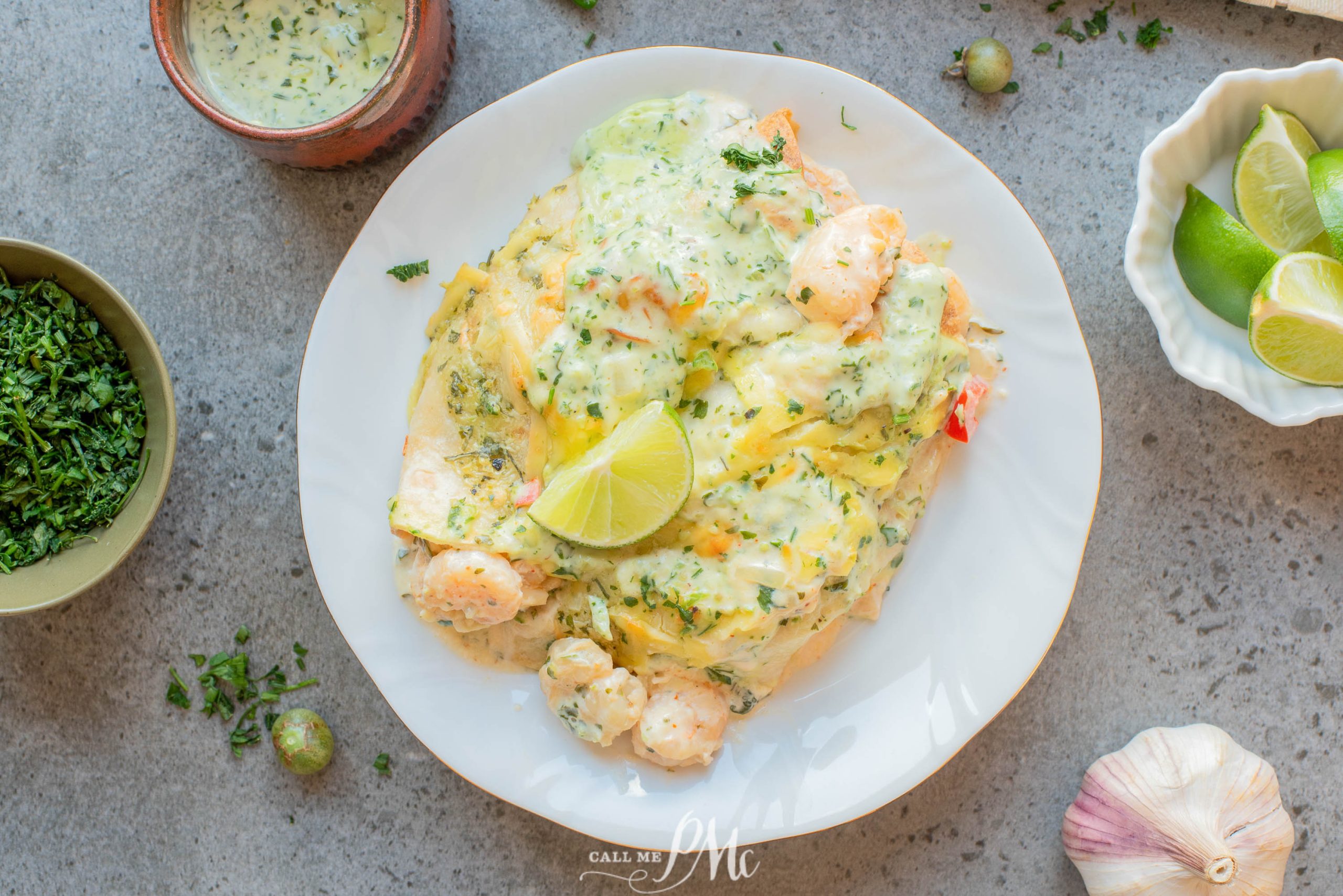 Paula_CallMePMc's tweet card. These low-carb #shrimp #enchiladas are light, cheesy, and full of flavor. A simple, protein-filled meal perfect for busy nights or #lowcarb eating.