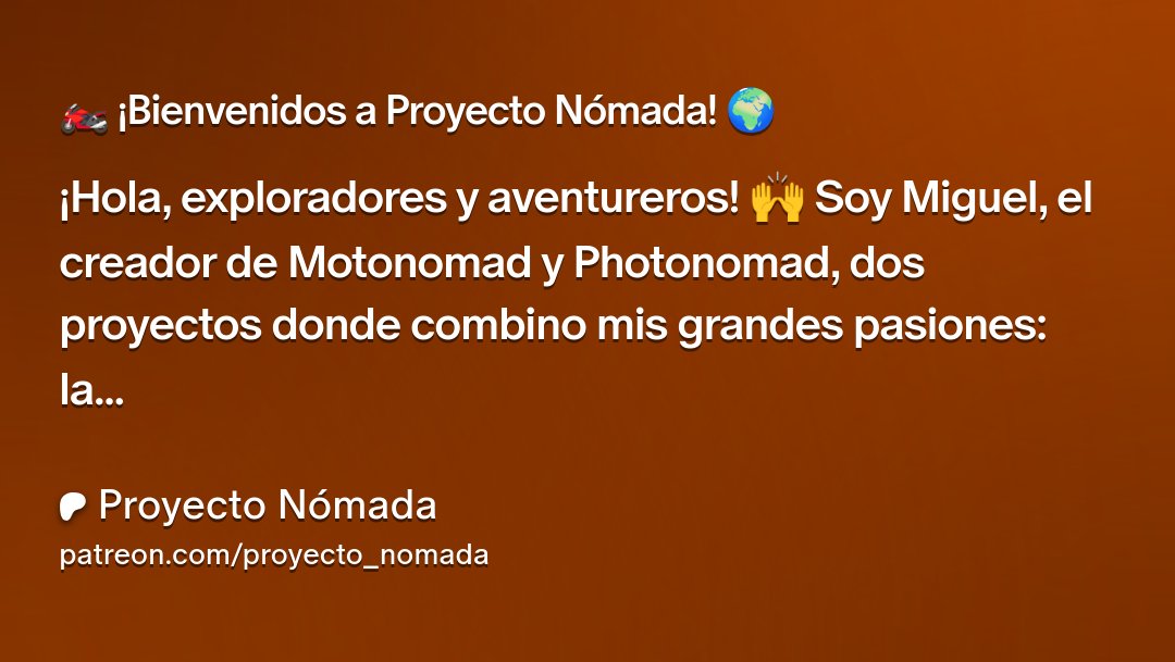 Proyecto_Nomada's tweet card. Get more from Proyecto Nómada on Patreon