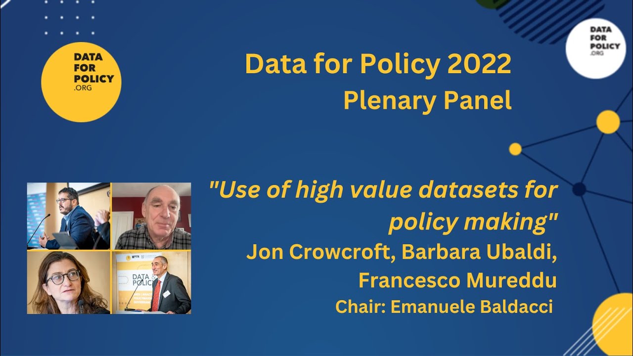 dataforpolicy's tweet card. Data for Policy 2022 Brussels Plenary Panel - Jon Crowcroft, France...