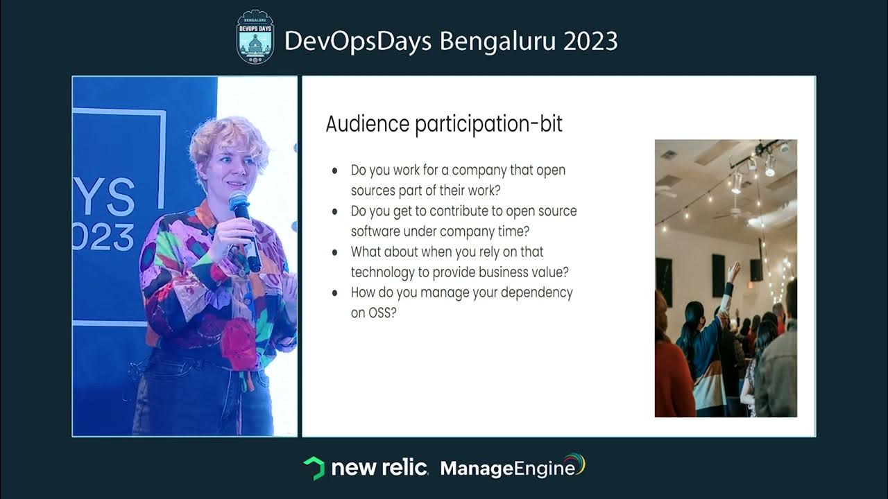 devopsdays_blr's tweet card. Keynote: Scaling your work in the open by Floor Drees