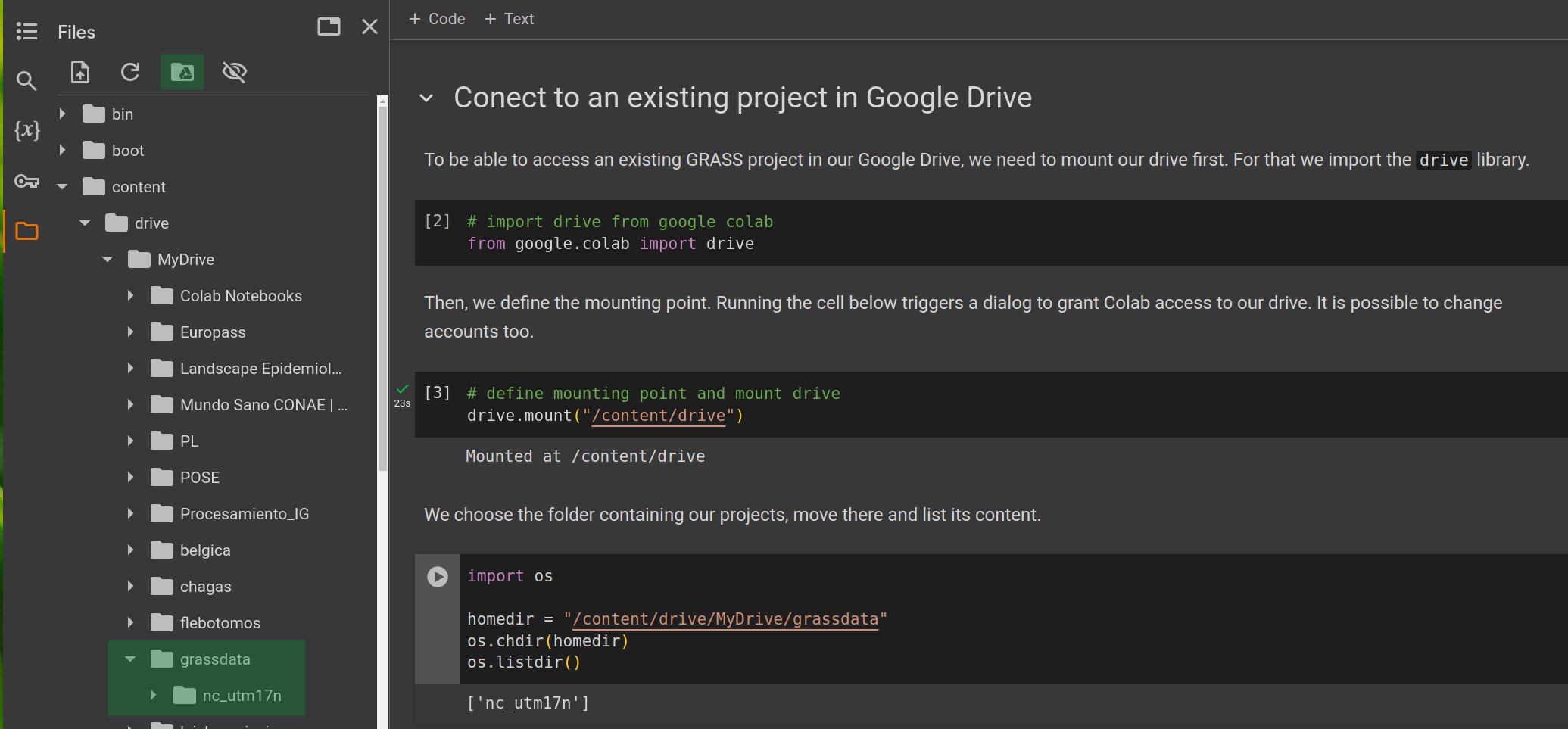 GRASSGIS's tweet card. Learn how to analyze geospatial data with Python in Google Colab.