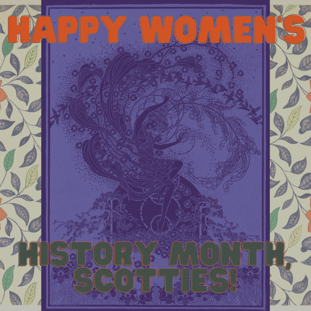 McCainLibrary's tweet card. Happy Women’s History Month, Scotties! Come celebrate at McCain Library by checking out our Women’s History Month display, grabbing a flyer for your reading list, or asking a librarian …