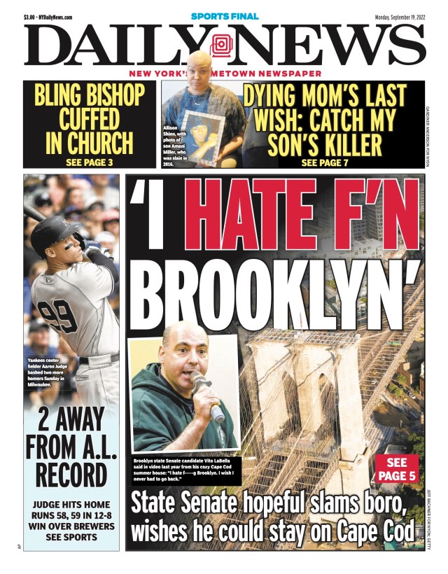 agounardes's tweet card. A former state Senate candidate who made waves during the pandemic by declaring that he despises “f—ing Brooklyn” has been handpicked by the borough’s Republican Party to ru…