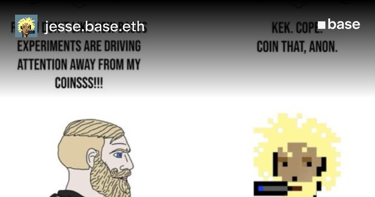 jessepollak's tweet card. based chads give and take feedback with love