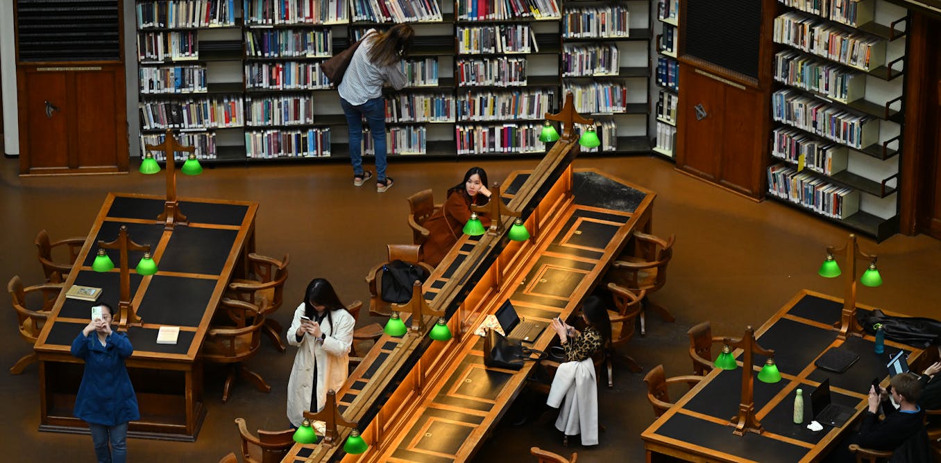 LouisMMCoiffait's tweet card. A new report shows that visits to Australian public libraries are up 10% – though funding is down. They provide everything from books and internet to help with CVs.