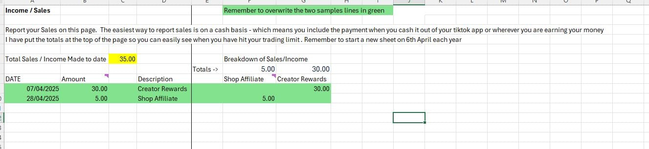 SiliconBullet's tweet card. If you are starting to earn money through tiktok or other affiliate schemes and need to keep track of your sales so you know if you need to register as self employed and start paying tax in the UK...