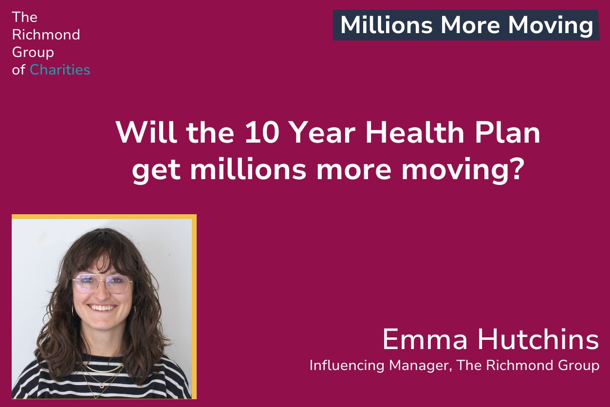 MichelleRob3rts's tweet card. What does the 10 Year Health Plan hold for physical activity? The Richmond Group’s physical activity and health influencing manager Emma Hutchins reflects on the ambition, measures and opportunities...