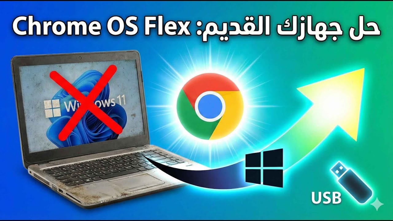 EIliesse's tweet card. جهازك قديم جدًا على ويندوز 11؟ إليك الدليل الشامل لتثبيت Chrome OS...
