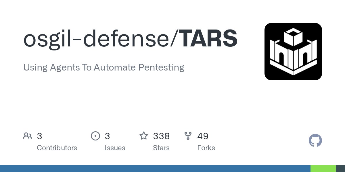 akaclandestine's tweet card. Using Agents To Automate Pentesting. Contribute to osgil-defense/TARS development by creating an account on GitHub.