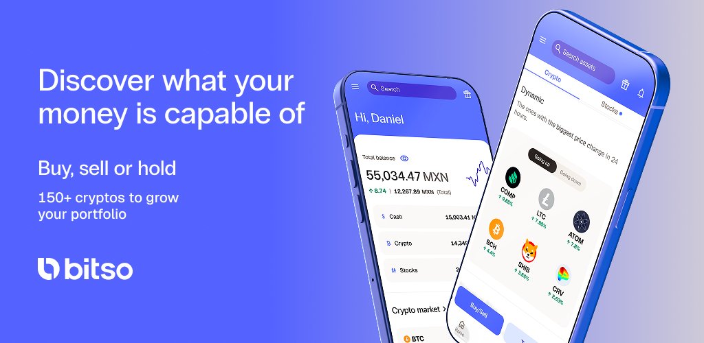 BitsoBr's tweet card. Invest in crypto, bitcoin, ethereum, and global stocks. Earn yields, send, and receive money securely with Bitso. Join millions, growing their money with one powerful app.