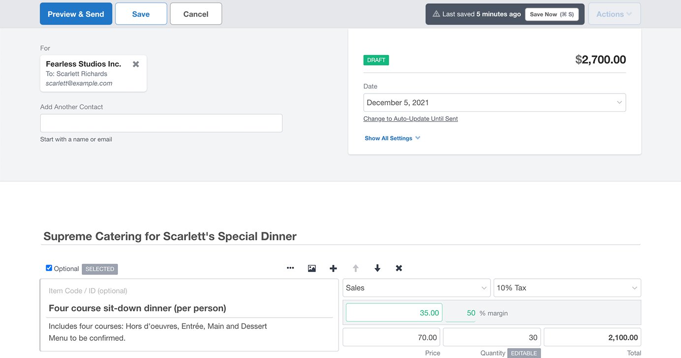 QuotientApp's tweet card. Introducing a refreshed Quote Edit screen, with the ability to Duplicate Items, adjust the Margin Percentage, a new Calendar Date Picker, and a more streamlined process for sending Quotes.