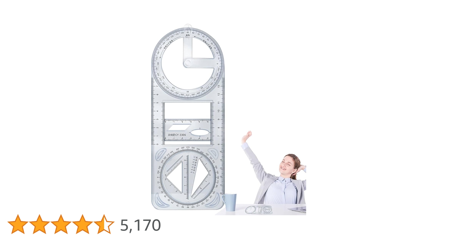 DealsinIND's tweet card. Master every measurement with this 6-Inch Multifunctional 360° Protractor & Drawing Ruler Set – a compact and versatile geometry tool designed for students, teachers, artists, architects, and...