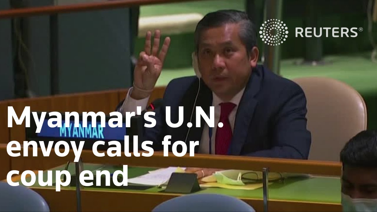 PolymathRathore's tweet card. Myanmar's U.N. envoy calls for coup end