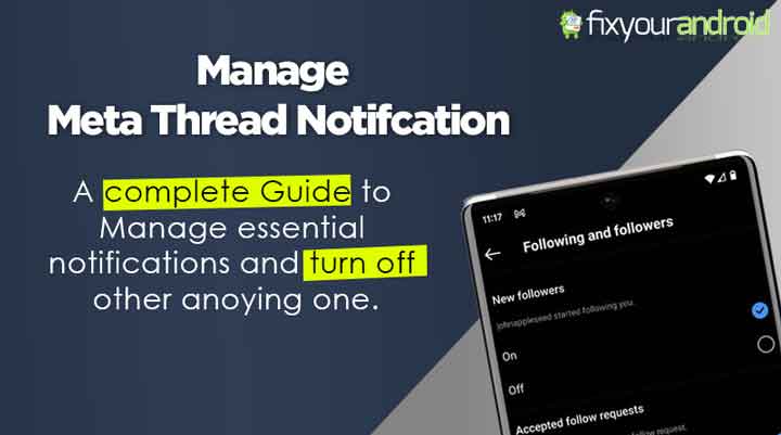 fixyourandroid's tweet card. How to Manage Meta Threads Notifications to Handle The Unwanted Notification That Might be a Annoying Experience For You