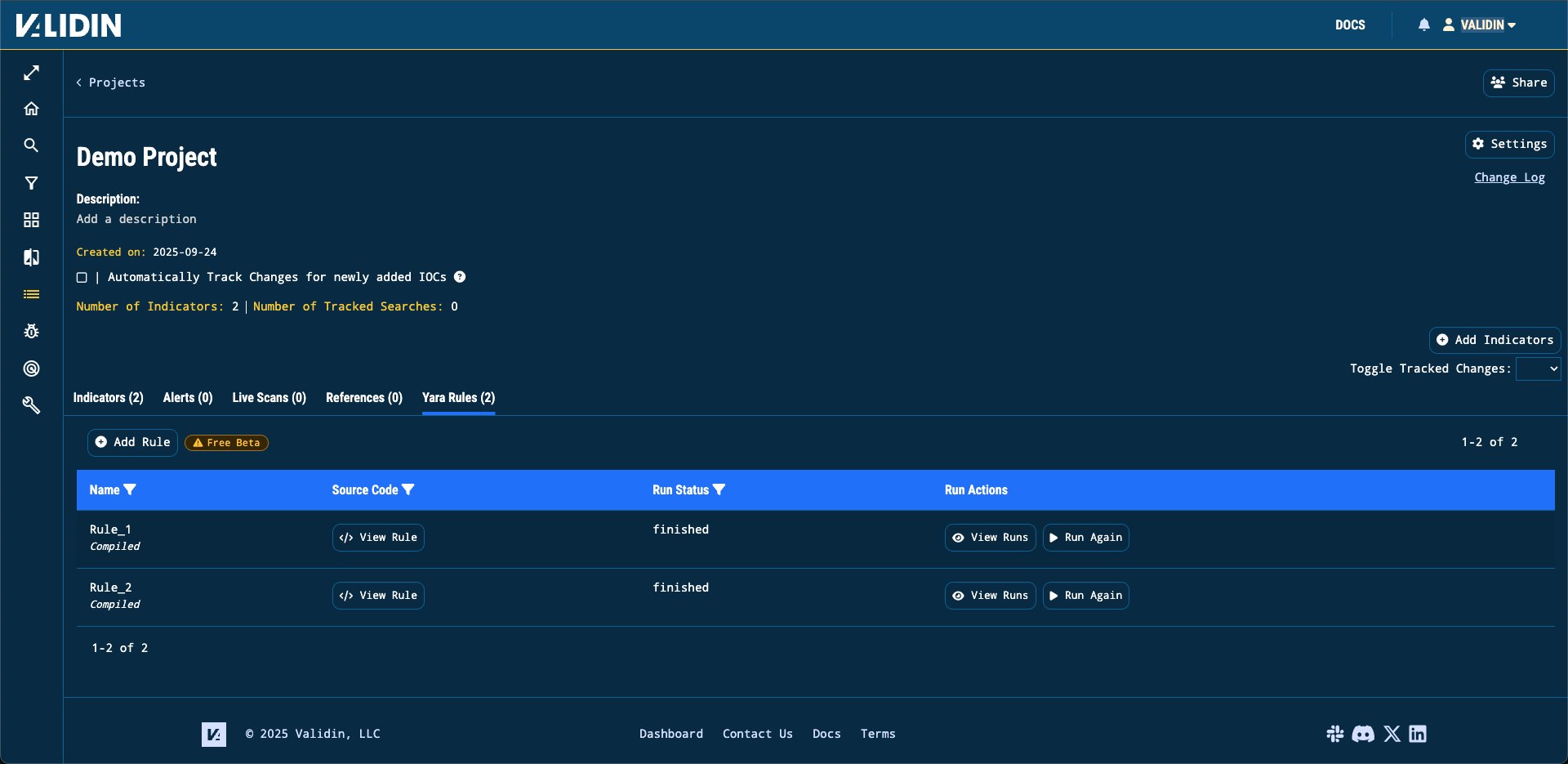 TweetThreatNews's tweet card. Validin added YARA retro hunting across its large archive of virtual host responses, allowing enterprise users to write, run, and view matches from custom YARA rules to discover and track indicators...