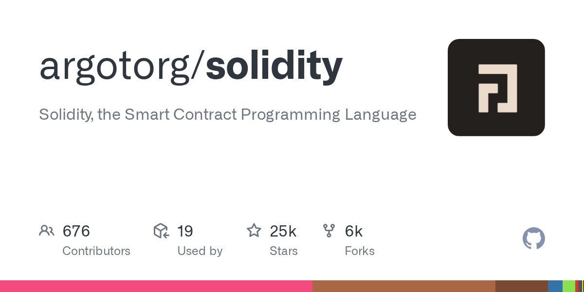 patronaiznajar's tweet card. Solidity, the Smart Contract Programming Language. Contribute to argotorg/solidity development by creating an account on GitHub.