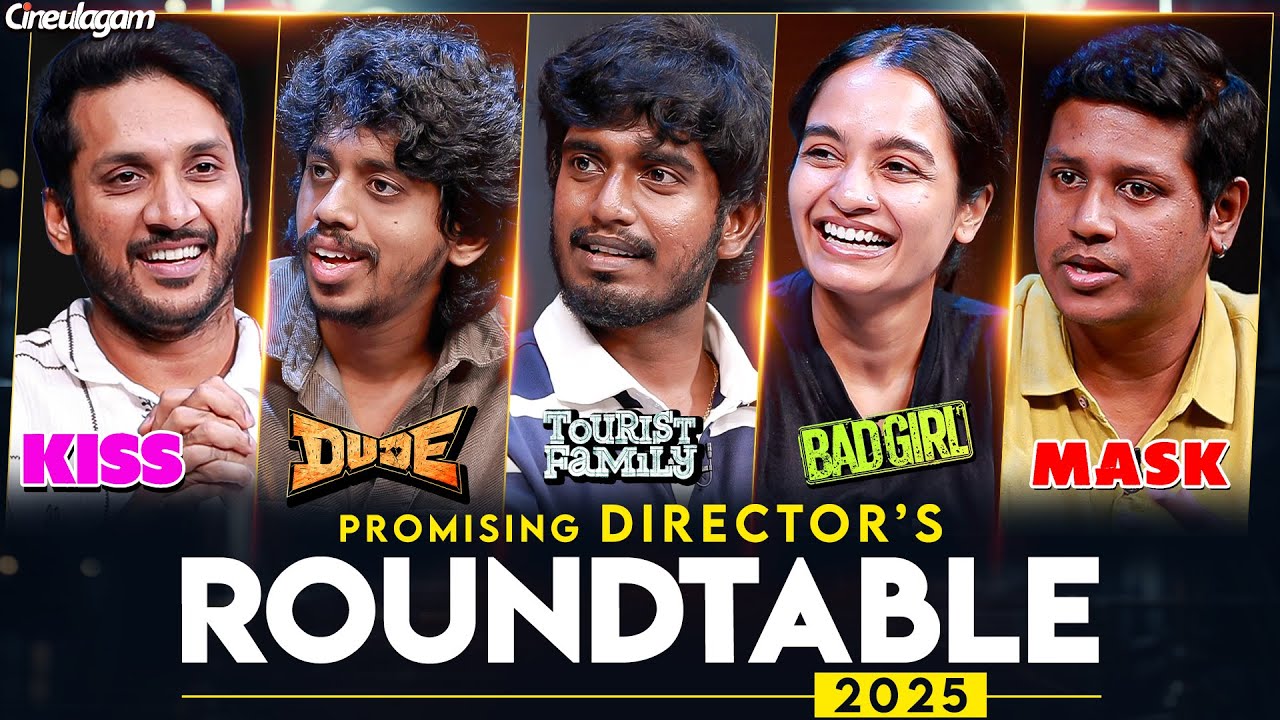 manidhonii's tweet card. Directors Round Table 2025 | Abishan | Keerthi | Satish | Varsha |...