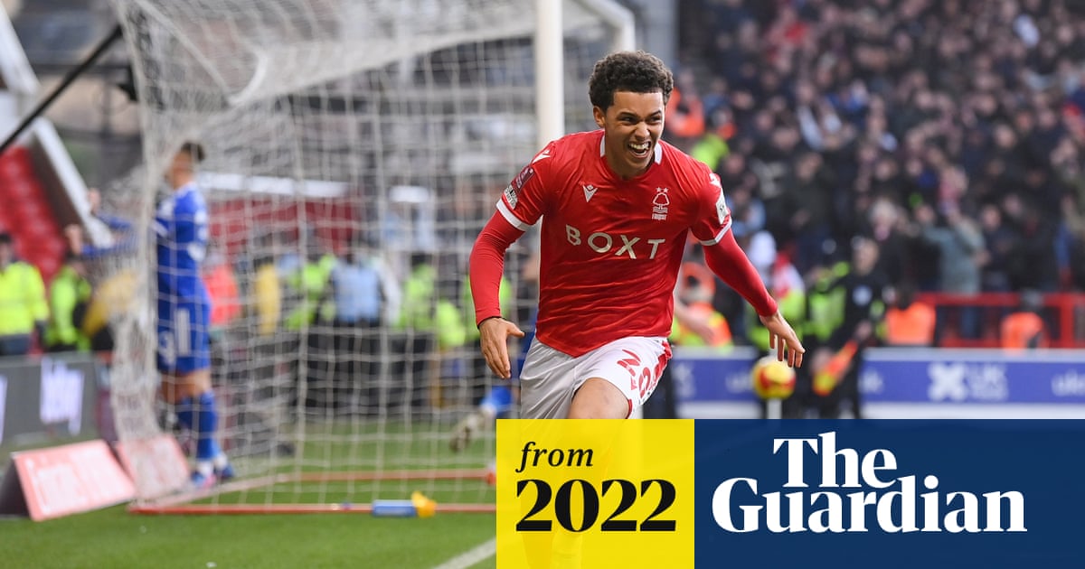 guardian's tweet card. Steve Cooper’s emerging young Nottingham Forest side, inspired by Brennan Johnson and Djed Spence, hammered Leicester 4-1 in the FA Cup fourth round
