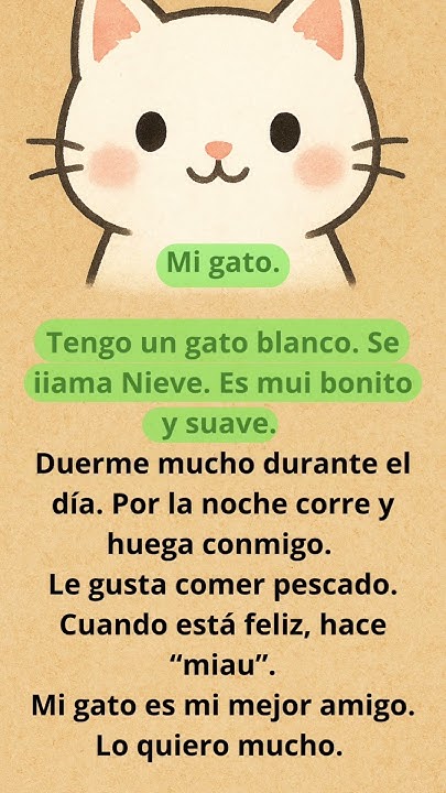 GhostKiRu's tweet card. Mi Gato 🐱 | Spanish for Beginners A1 • Read & Repeat! 🇪🇸 #shorts...