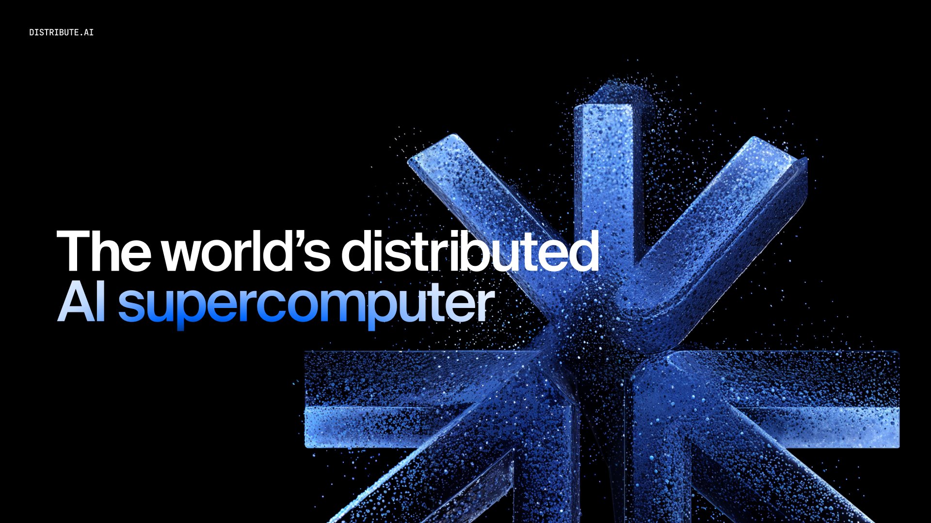 ASECrypt's tweet card. DistributeAI is a distributed compute network that connects providers to consumers for running curated open-source models.